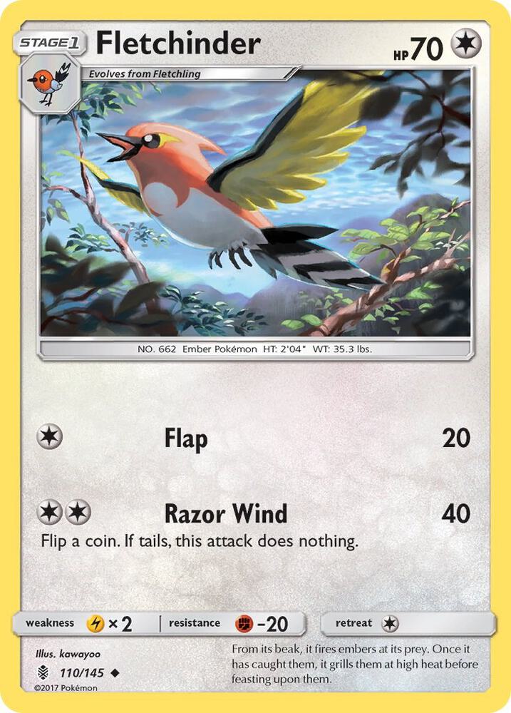Pokemon Fletchinder 110/145 Guardians Rising