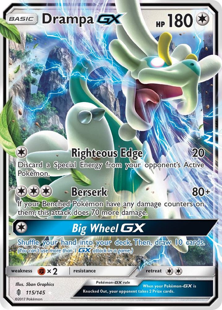 Pokemon Drampa GX 115/145 Guardians Rising