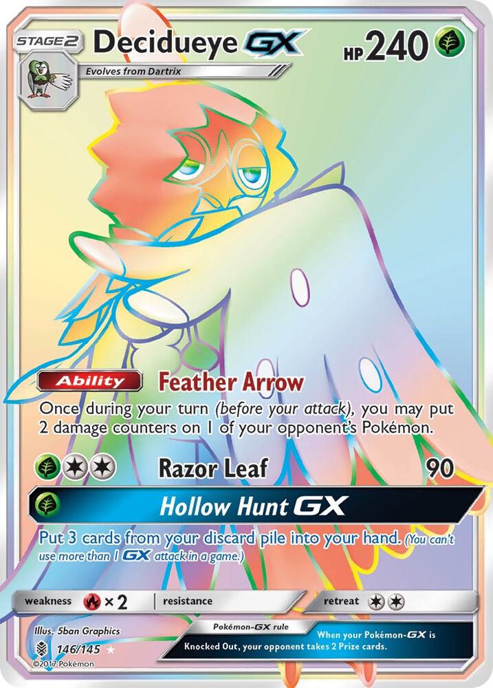 Pokemon Decidueye GX 146/145 Guardians Rising