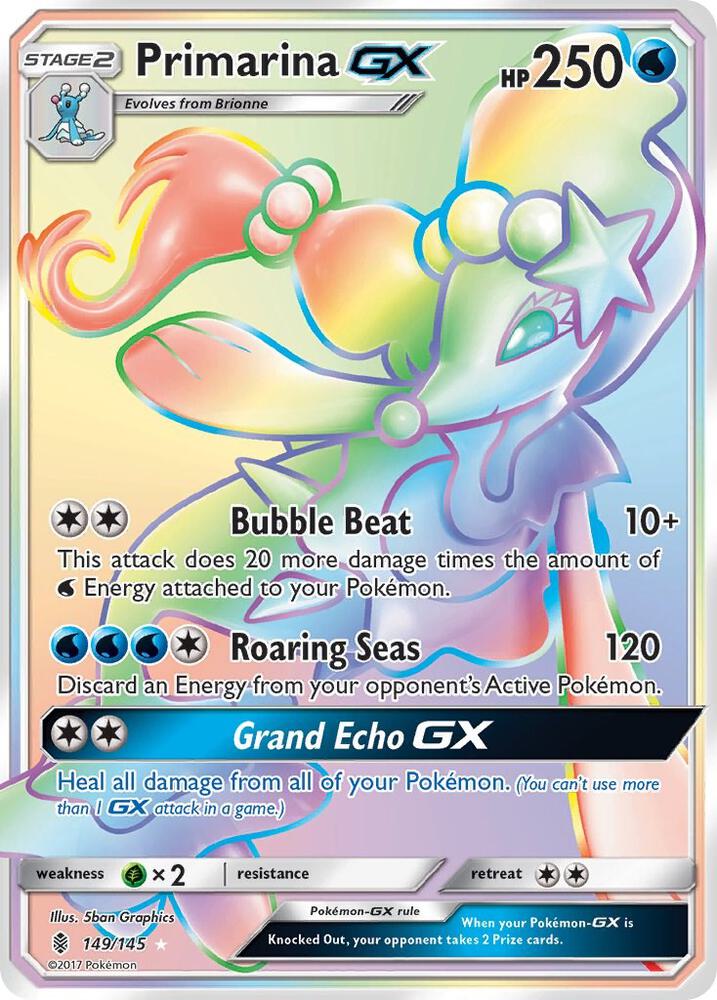 Pokemon Primarina GX 149/145 Guardians Rising