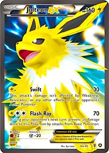 Pokemon Jolteon EX 28a/83 Yellow A Alternate Art