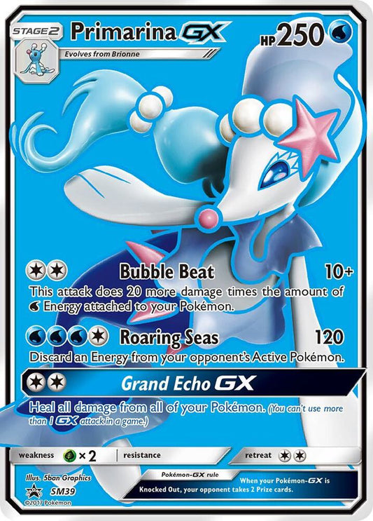 Pokemon Primarina GX SM39 SM Black Star Promos