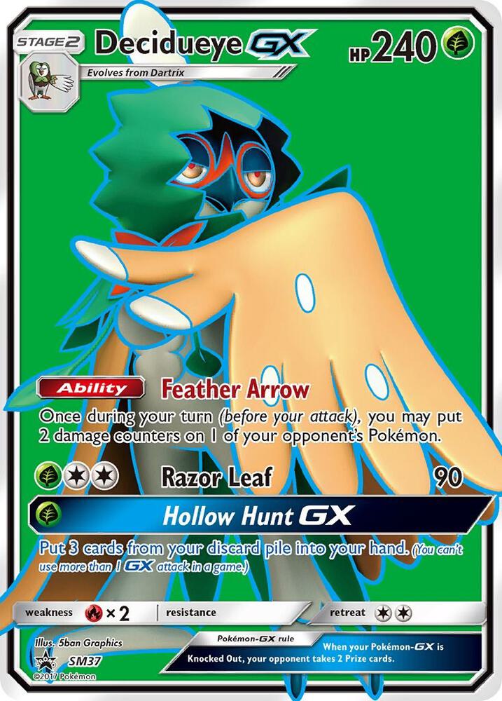 Pokemon Decidueye GX SM37 SM Black Star Promos