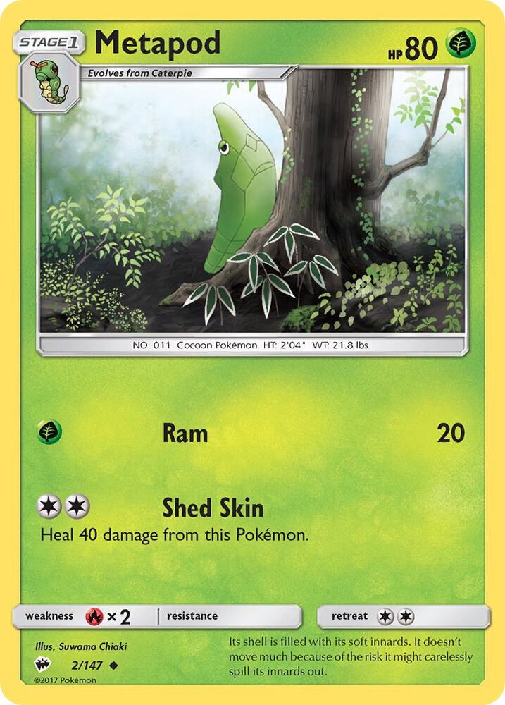 Pokemon Metapod 2/147 Burning Shadows