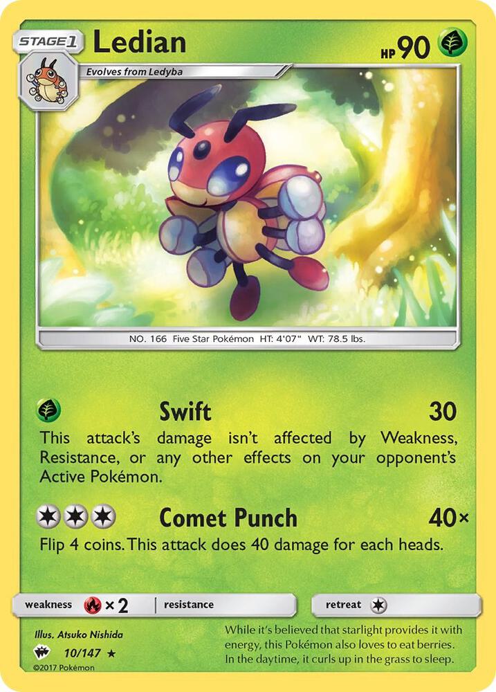Pokemon Ledian 10/147 Burning Shadows