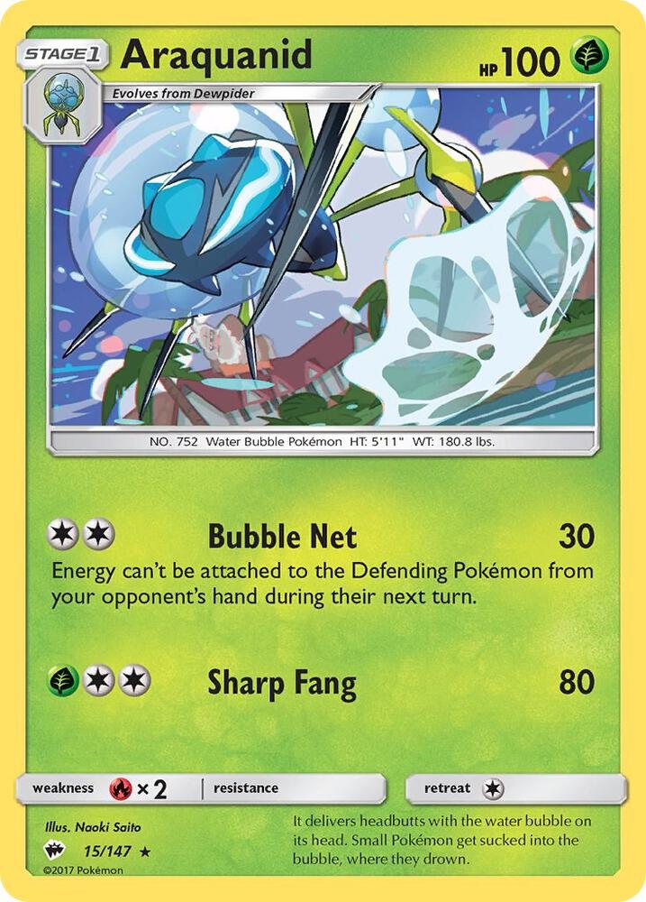 Pokemon Araquanid 15/147 Burning Shadows