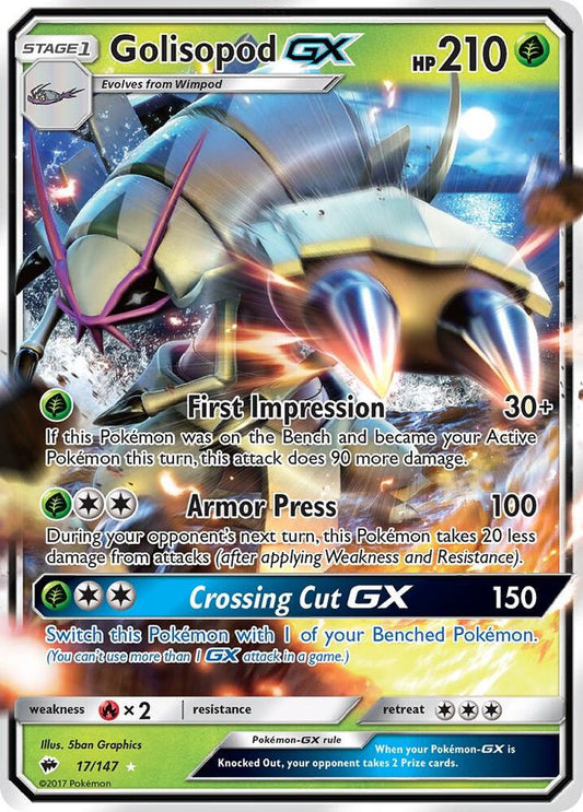 Pokemon Golisopod GX 17/147 Burning Shadows
