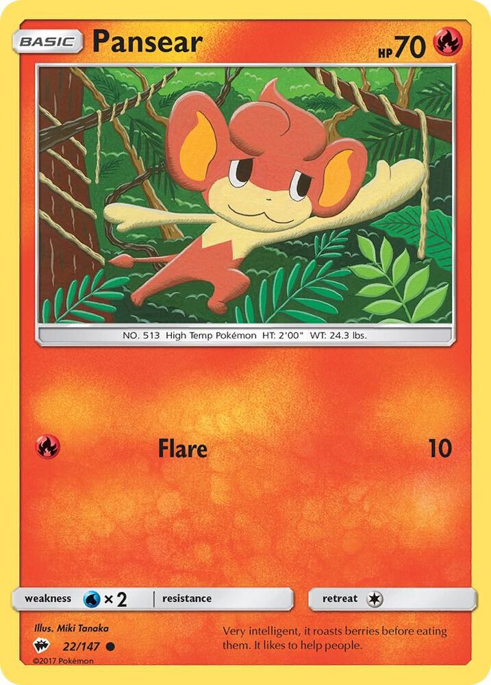 Pokemon Pansear 22/147 Burning Shadows