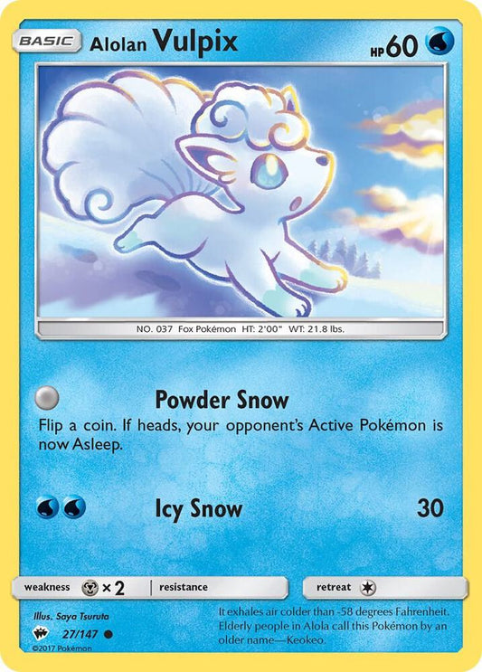 Pokemon Alolan Vulpix 27/147 Burning Shadows