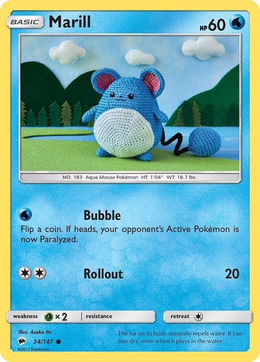 Pokemon Marill 34/147 Burning Shadows