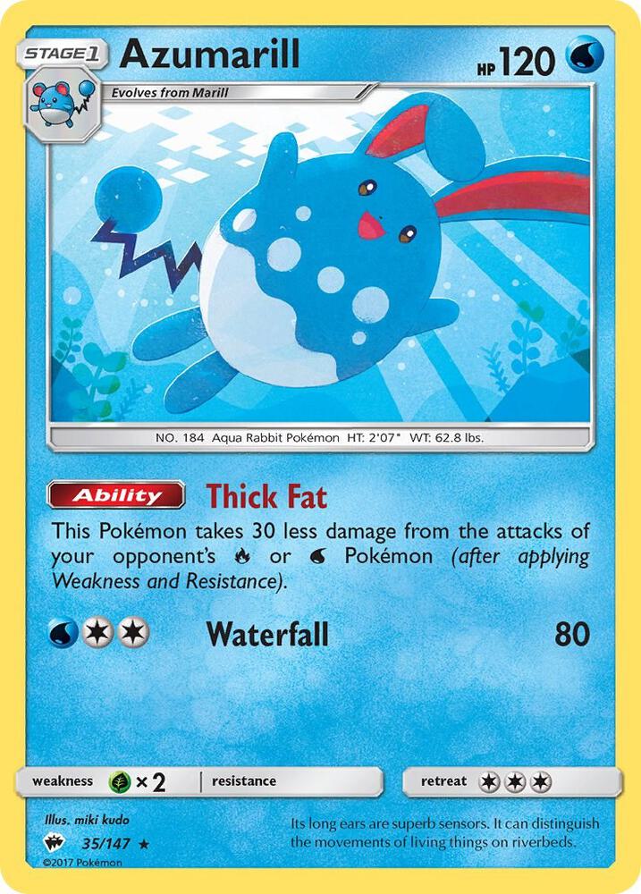 Pokemon Azumarill 35/147 Burning Shadows