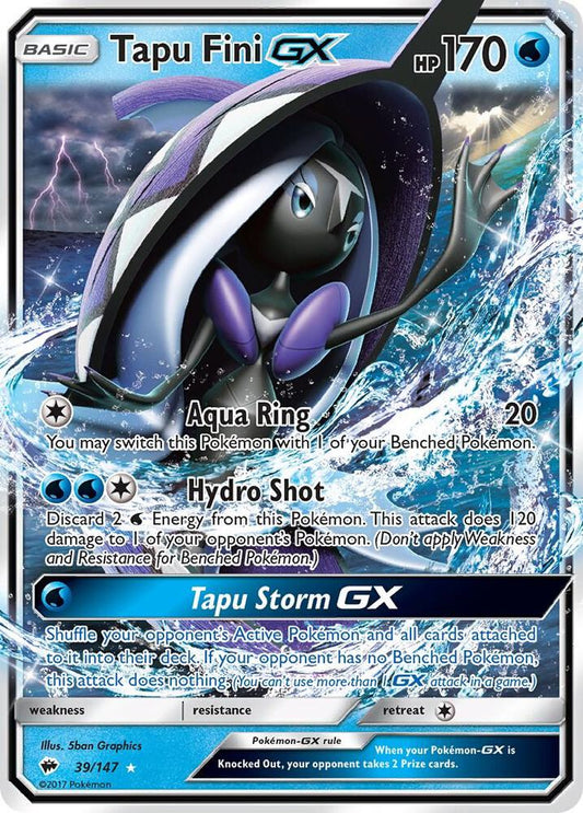 Pokemon Tapu Fini GX 39/147 Burning Shadows