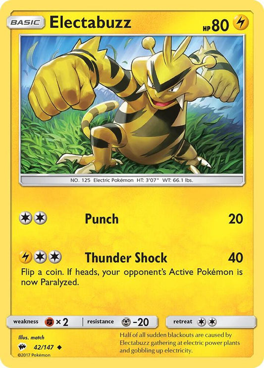 Pokemon Electabuzz 42/147 Burning Shadows