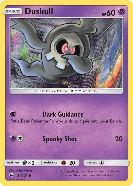 Pokemon Duskull 51/147 Burning Shadows