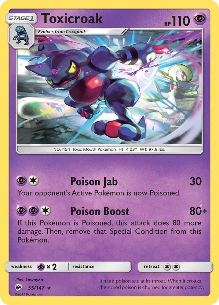 Pokemon Toxicroak 55/147 Burning Shadows