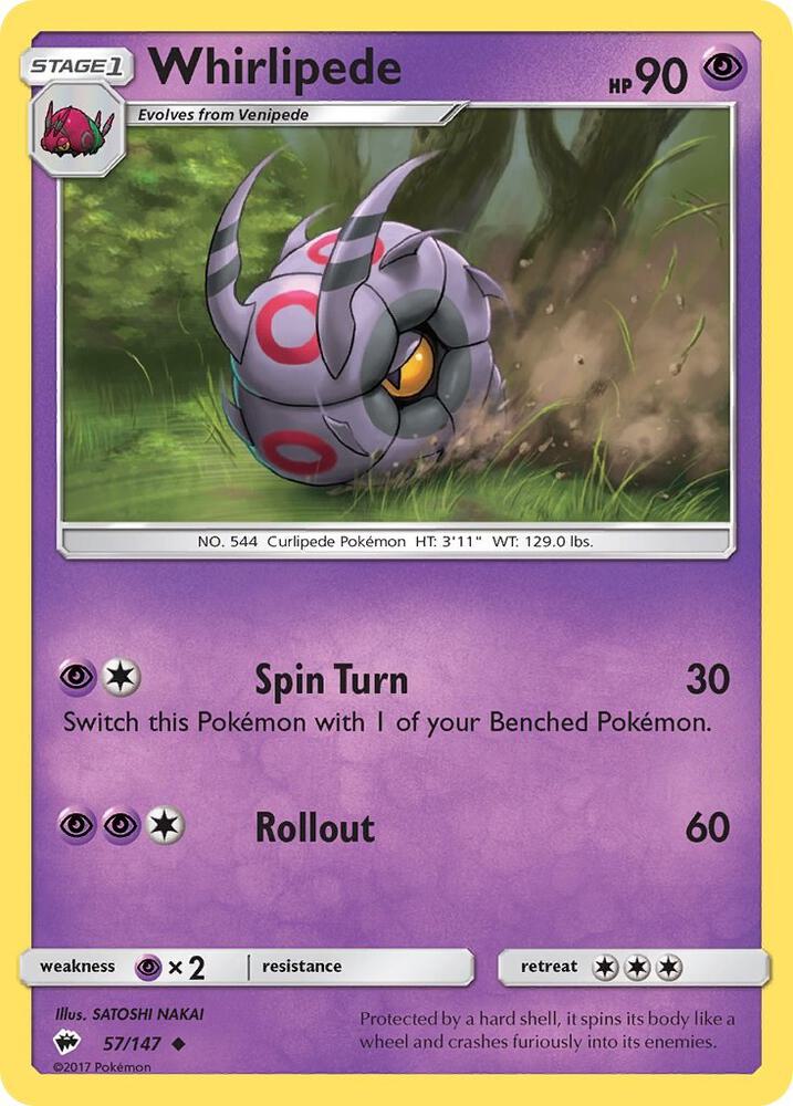 Pokemon Whirlipede 57/147 Burning Shadows