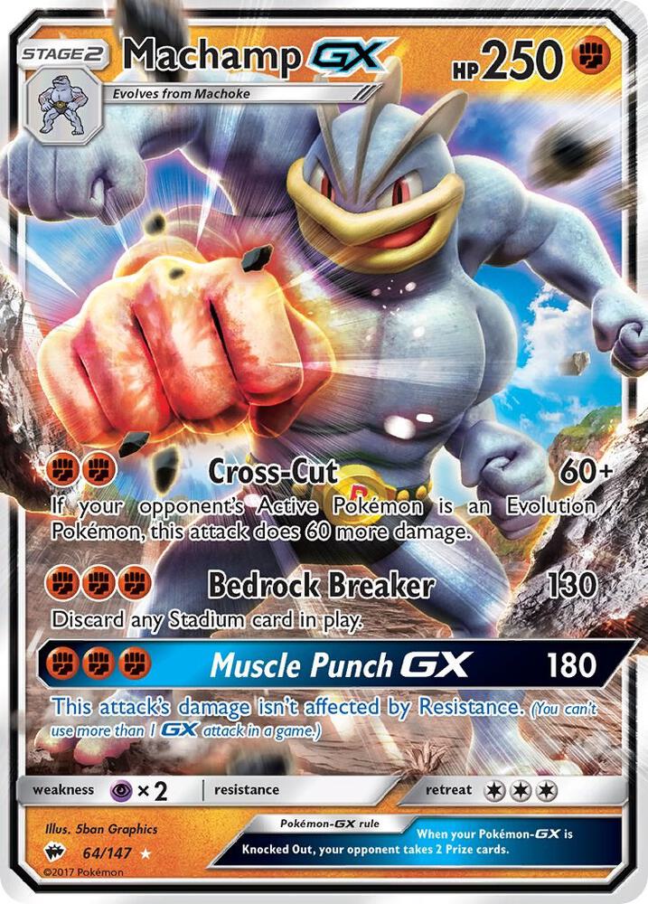 Pokemon Machamp GX 64/147 Burning Shadows