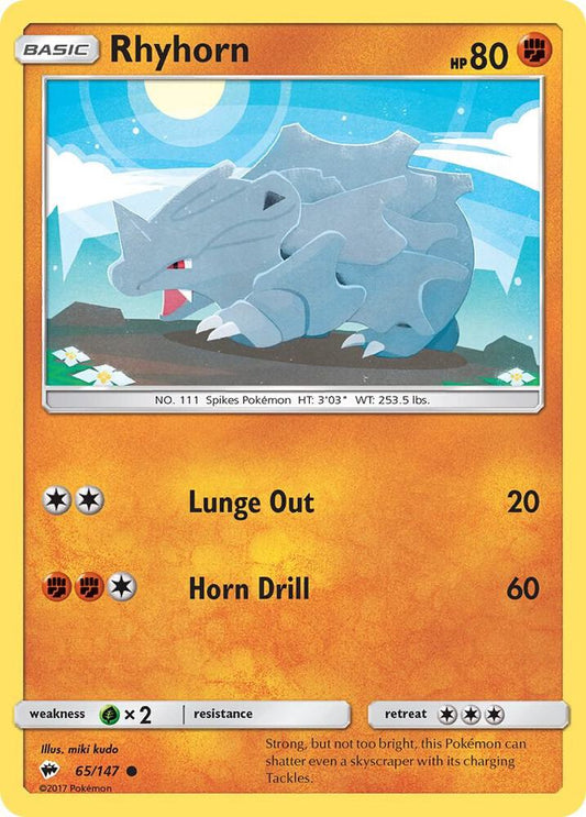 Pokemon Rhyhorn 65/147 Burning Shadows