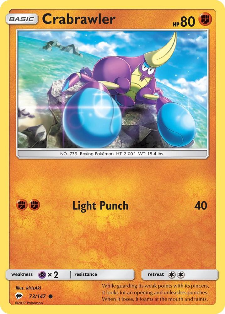 Pokemon Crabrawler 73/147 Burning Shadows