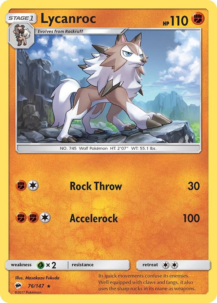 Pokemon Lycanroc 76/147 Burning Shadows