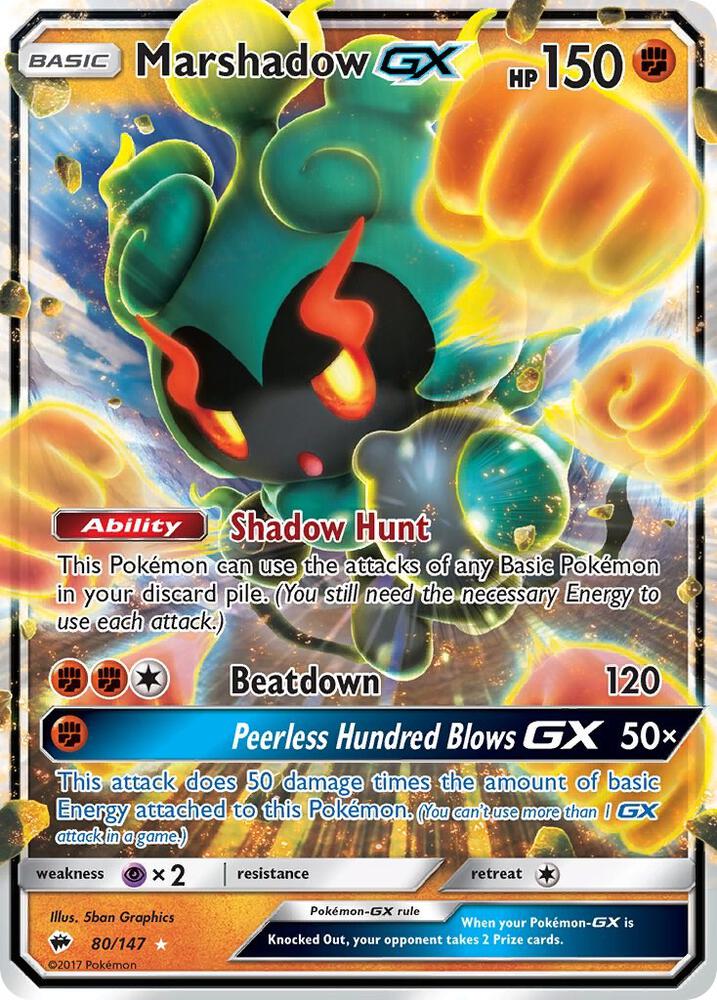 Pokemon Marshadow GX 80/147 Burning Shadows