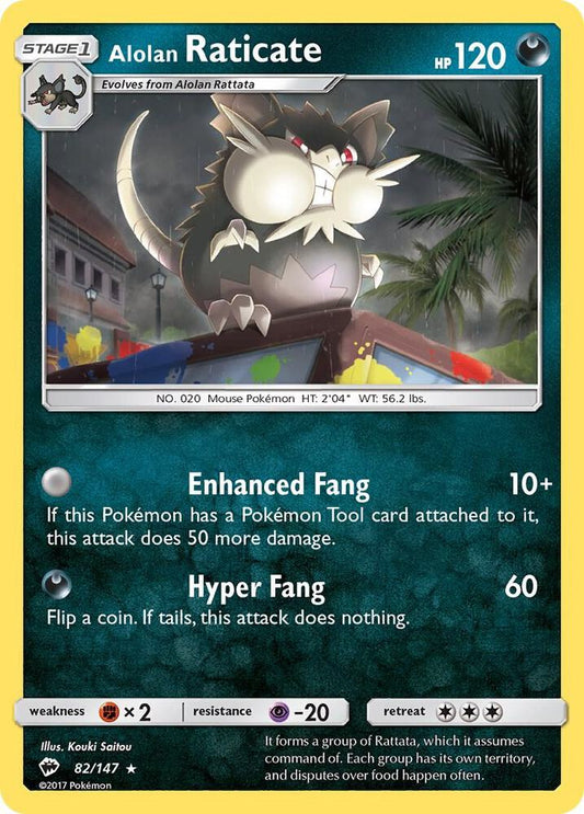Pokemon Alolan Raticate 82/147 Burning Shadows