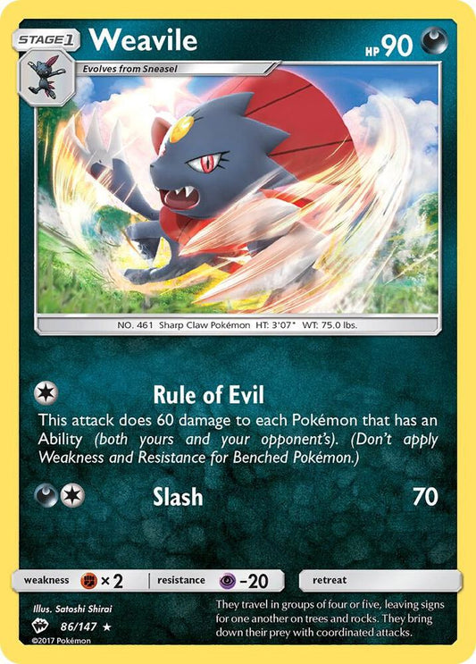 Pokemon Weavile 86/147 Burning Shadows