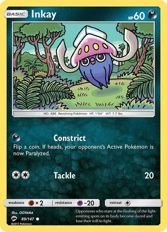Pokemon Inkay 89/147 Burning Shadows