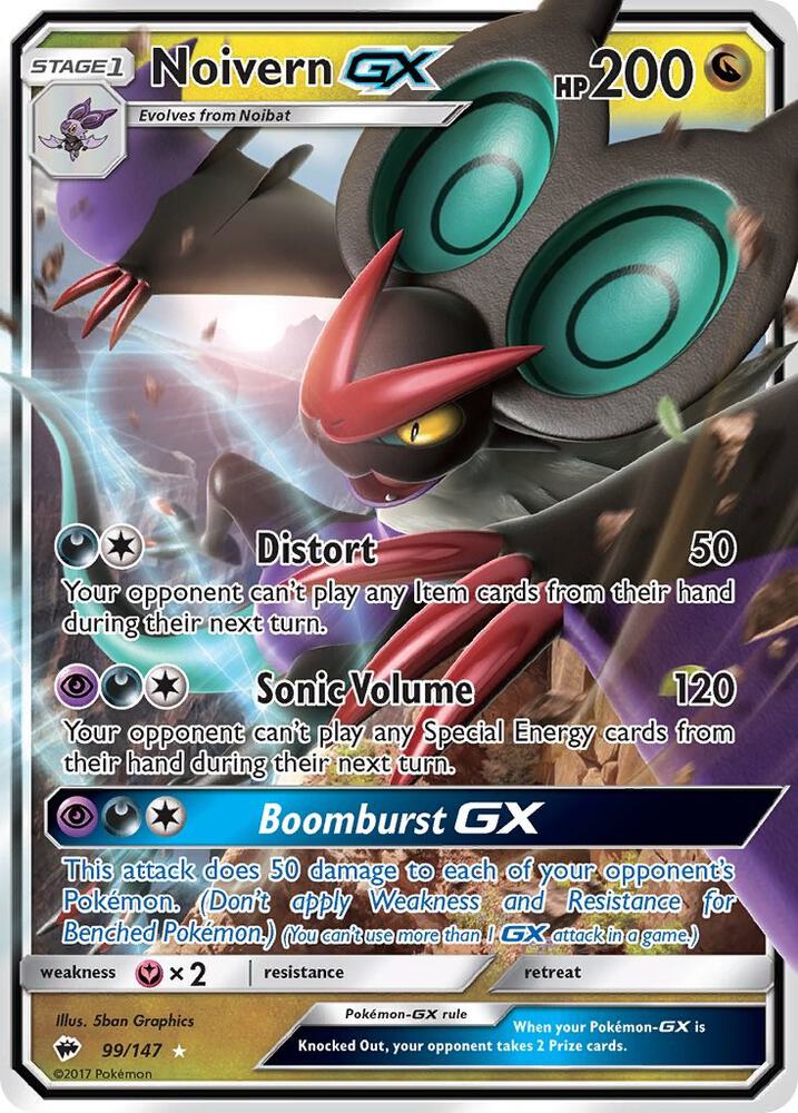 Pokemon Noivern GX 99/147 Burning Shadows