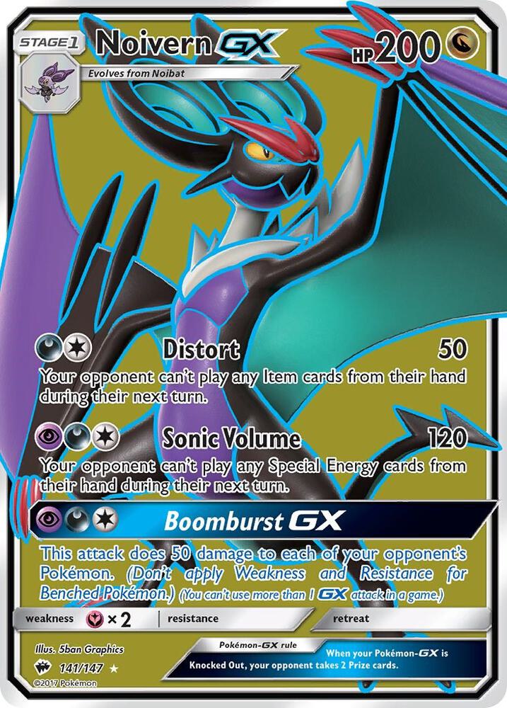 Pokemon Noivern GX 141/147 Burning Shadows