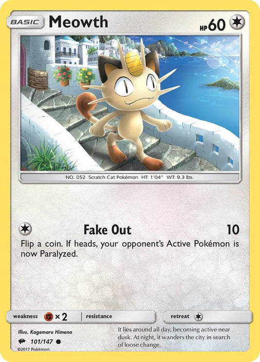 Pokemon Meowth 101/147 Burning Shadows