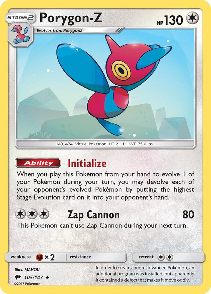 Pokemon Porygon-Z 105/147 Burning Shadows