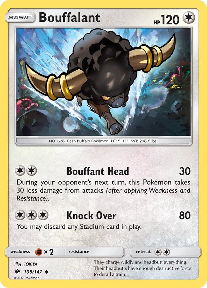 Pokemon Bouffalant 108/147 Burning Shadows