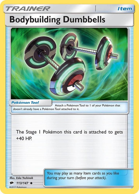 Pokemon Bodybuilding Dumbbells 113/147 Burning Shadows