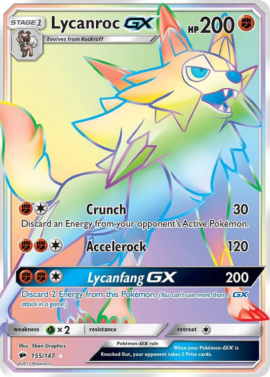 Pokemon Lycanroc GX 155/147 Burning Shadows