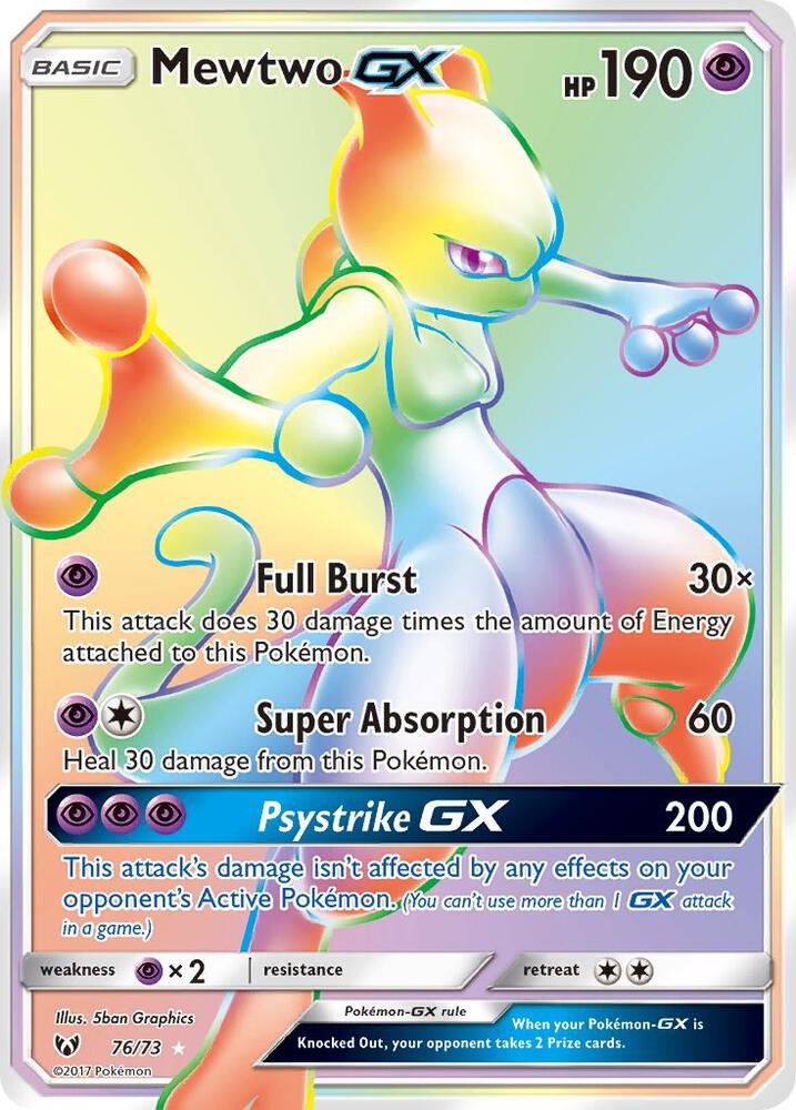 Pokemon Mewtwo GX 76/73 Shining Legends