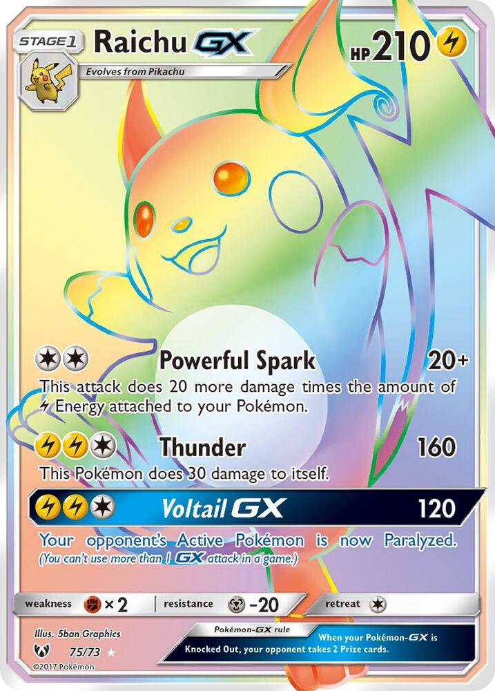 Pokemon Raichu GX 75/73 Shining Legends