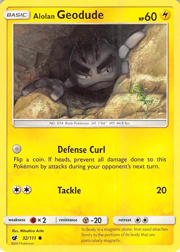 Pokemon Alolan Geodude 32/111 Crimson Invasion
