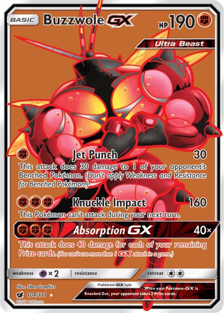 Pokemon Buzzwole GX 104/111 Crimson Invasion