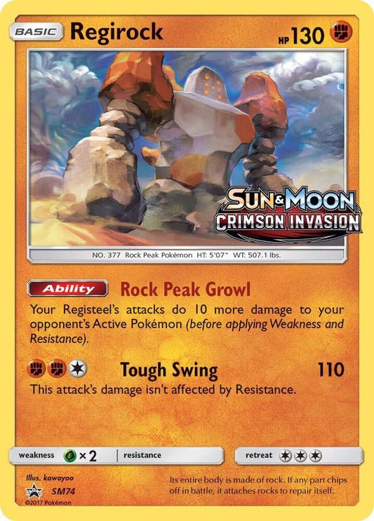 Pokemon Regirock SM74 SM Black Star Promos
