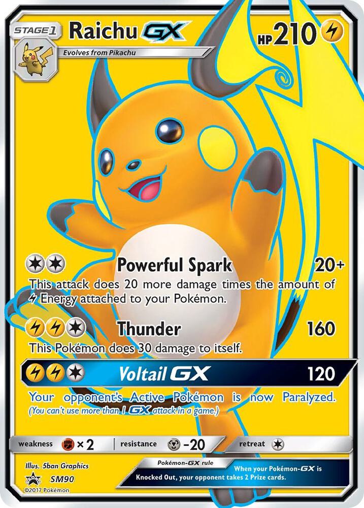 Pokemon Raichu GX SM90 SM Black Star Promos
