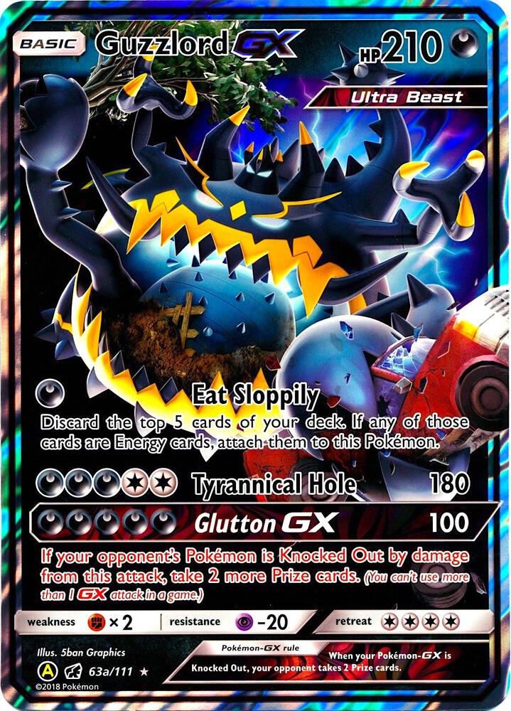 Pokemon Guzzlord GX 63a/111 Yellow A Alternate Art