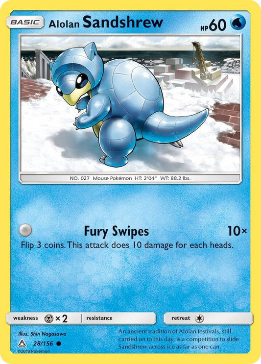 Pokemon Alolan Sandshrew 28/156 Ultra Prism