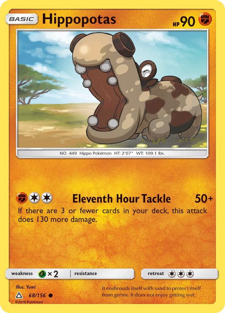 Pokemon Hippopotas 68/156 Ultra Prism