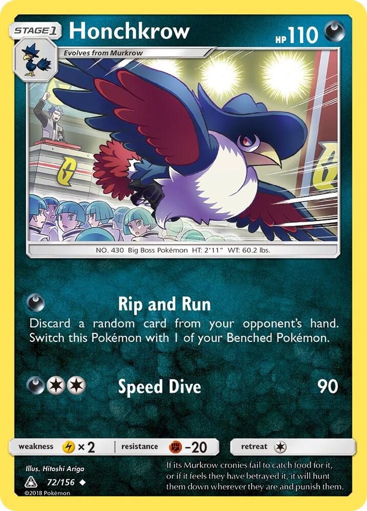 Pokemon Honchkrow 72/156 Ultra Prism