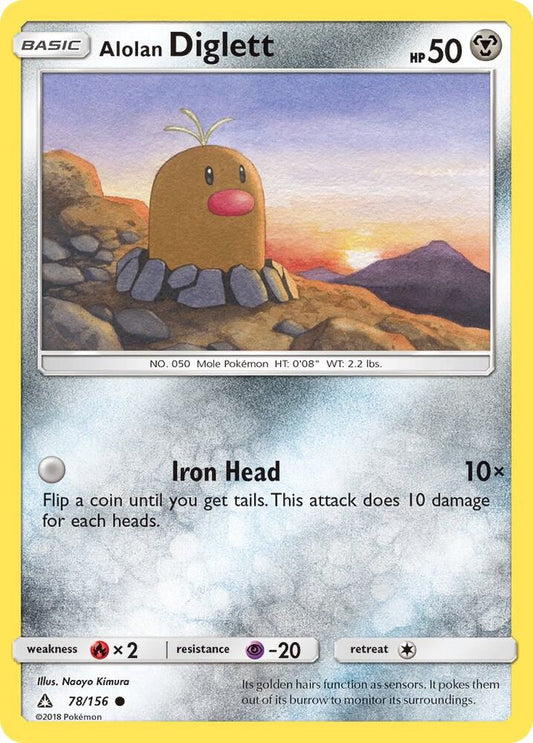 Pokemon Alolan Diglett 78/156 Ultra Prism