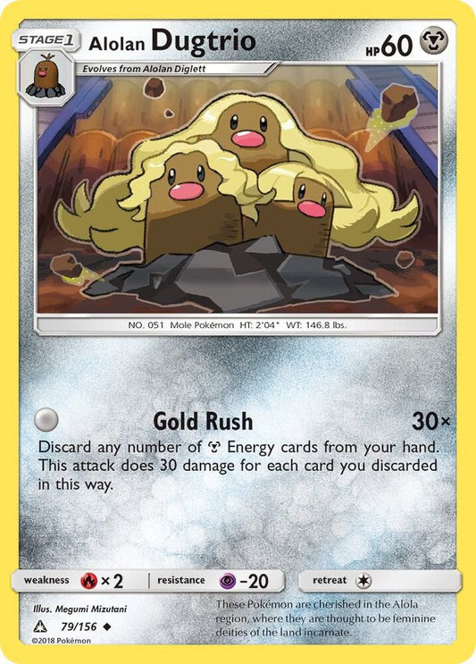 Pokemon Alolan Dugtrio 79/156 Ultra Prism