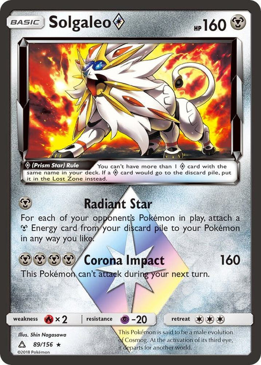Pokemon Solgaleo Prism Star 89/156 Ultra Prism