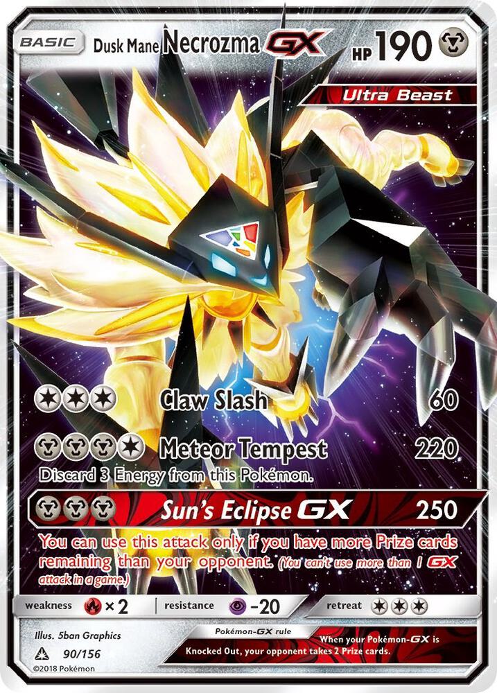 Pokemon Dusk Mane Necrozma GX 90/156 Ultra Prism