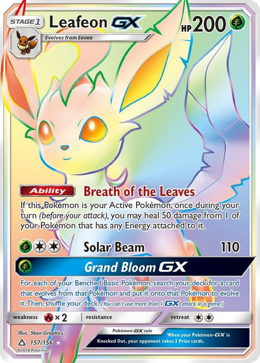 Pokemon Leafeon GX 157/156 Ultra Prism